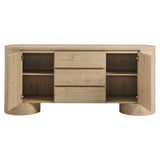 Laurel 71" Rounded Sideboard Storage Cabinet in Hickory Frost