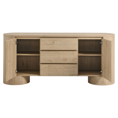 Duval 71" Rounded Sideboard Storage Cabinet by Furniture For America