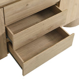 Laurel 71" Rounded Sideboard Storage Cabinet in Hickory Frost