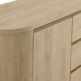 Laurel 71" Rounded Sideboard Storage Cabinet in Hickory Frost