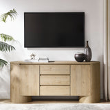 Laurel 71" Rounded Sideboard Storage Cabinet in Hickory Frost