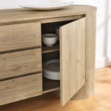 Laurel 71" Rounded Sideboard Storage Cabinet in Hickory Frost
