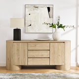 Laurel 71" Rounded Sideboard Storage Cabinet in Hickory Frost
