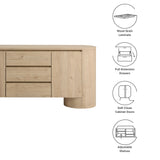 Laurel 71" Rounded Sideboard Storage Cabinet in Hickory Frost