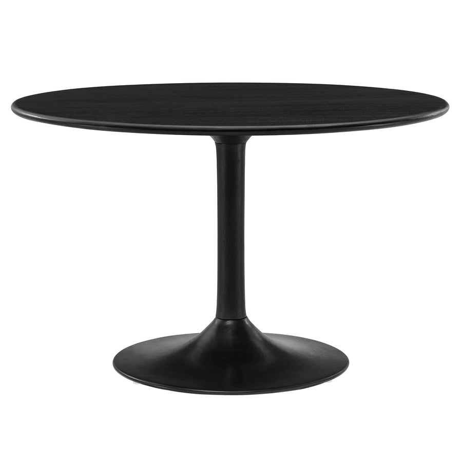 Lumen 48" Round Solid Wood Dining Table in Black