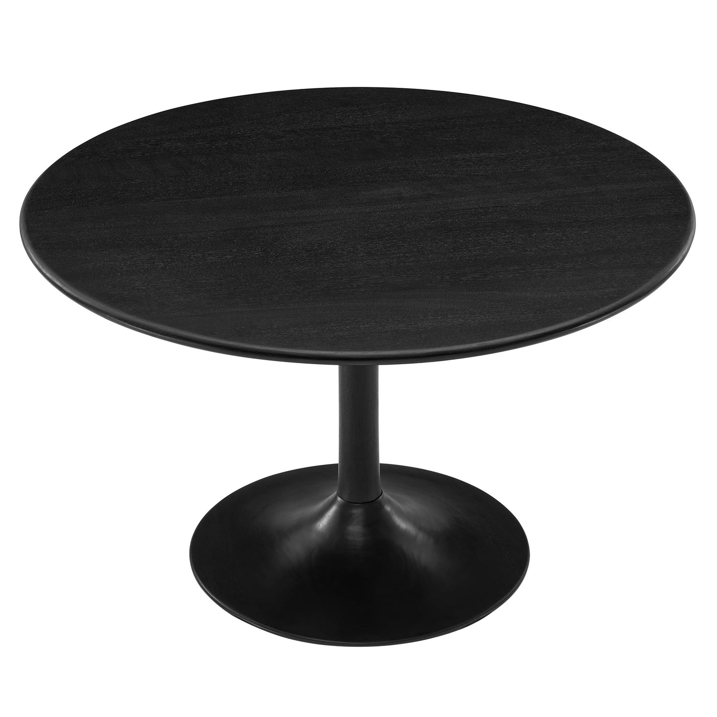 Lumen 48" Round Solid Wood Dining Table in Black