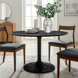 Lumen 48" Round Solid Wood Dining Table in Black