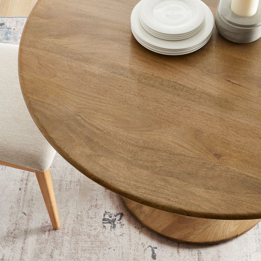 Lumen 48" Round Solid Wood Dining Table in Natural