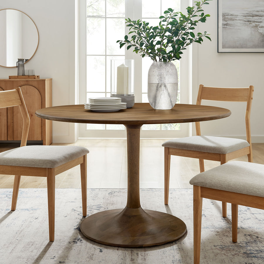 Lumen 48" Round Solid Wood Dining Table in Natural