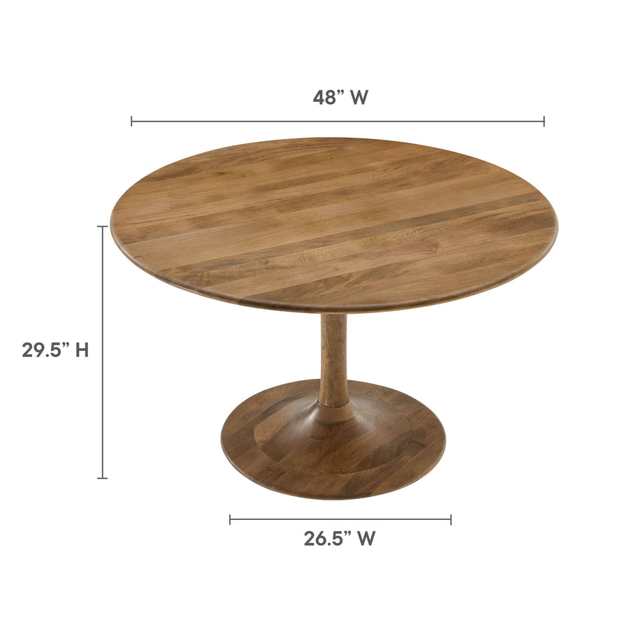 Lumen 48" Round Solid Wood Dining Table in Natural