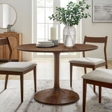 Lumen 48" Round Solid Wood Dining Table in Walnut