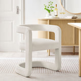 Sepia Barrel Performance Velvet Dining Chair in Alabaster