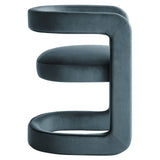 Sepia Barrel Performance Velvet Dining Chair in Cadet Blue