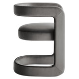Sepia Barrel Performance Velvet Dining Chair in Storm Gray