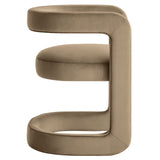 Sepia Barrel Performance Velvet Dining Chair in Taupe