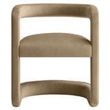 Sepia Barrel Performance Velvet Dining Chair in Taupe