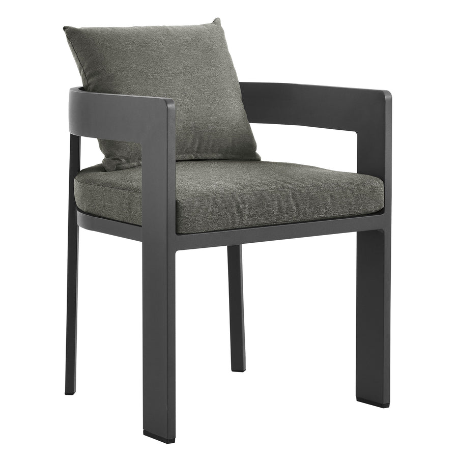 Aspen Outdoor Patio Aluminum Dining Chair in Gray Charcoal