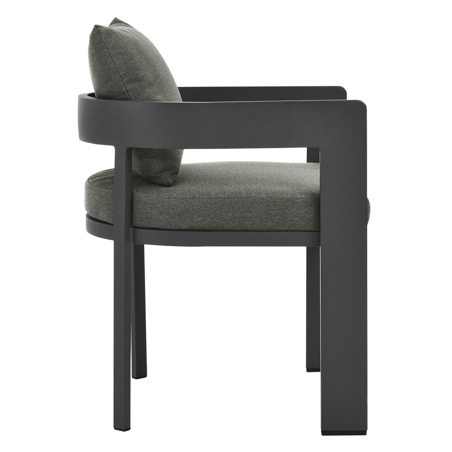 Aspen Outdoor Patio Aluminum Dining Chair in Gray Charcoal