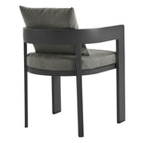 Aspen Outdoor Patio Aluminum Dining Chair in Gray Charcoal