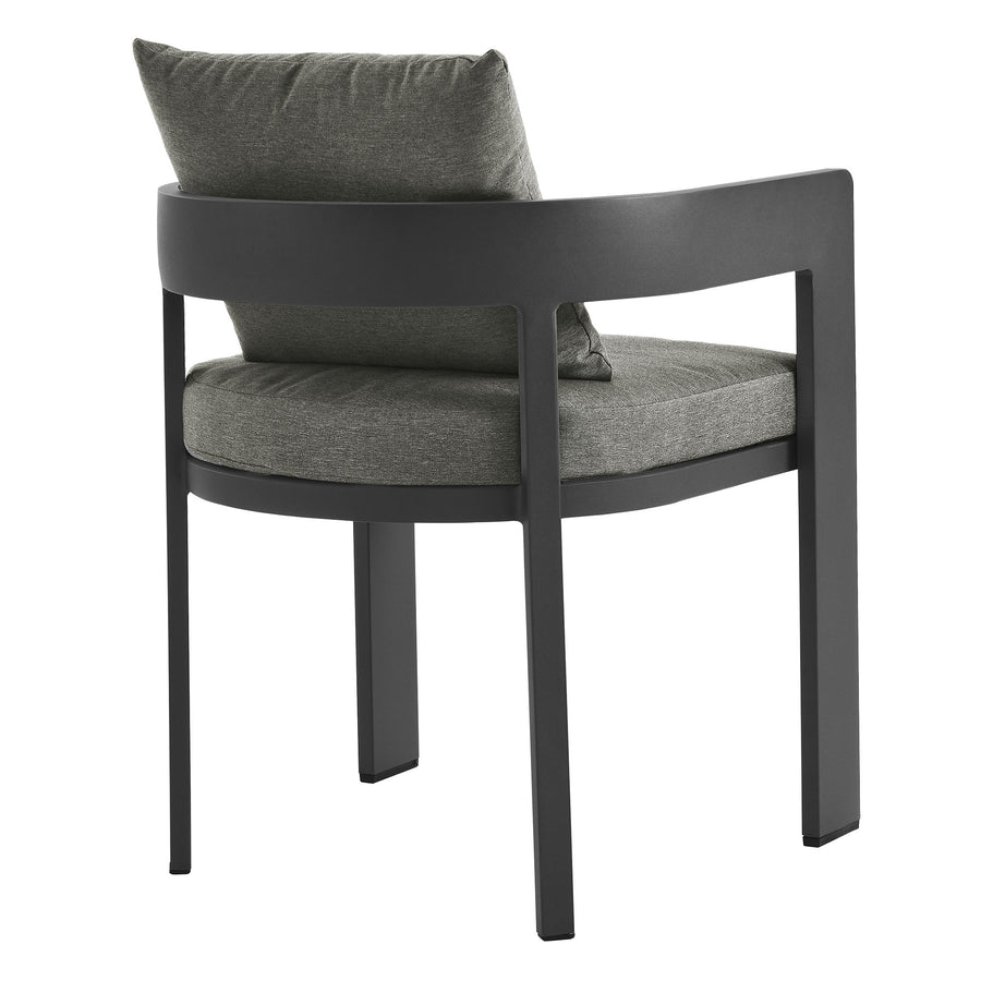 Aspen Outdoor Patio Aluminum Dining Chair in Gray Charcoal