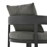 Aspen Outdoor Patio Aluminum Dining Chair in Gray Charcoal