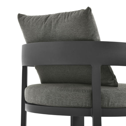 Tahoe Outdoor Patio Aluminum Dining Chair in Gray Charcoal