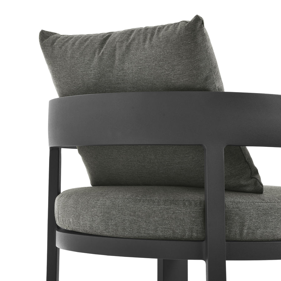 Aspen Outdoor Patio Aluminum Dining Chair in Gray Charcoal