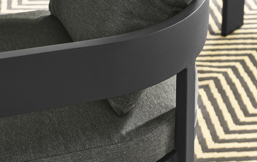 Aspen Outdoor Patio Aluminum Dining Chair in Gray Charcoal