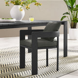 Aspen Outdoor Patio Aluminum Dining Chair in Gray Charcoal