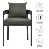 Aspen Outdoor Patio Aluminum Dining Chair in Gray Charcoal