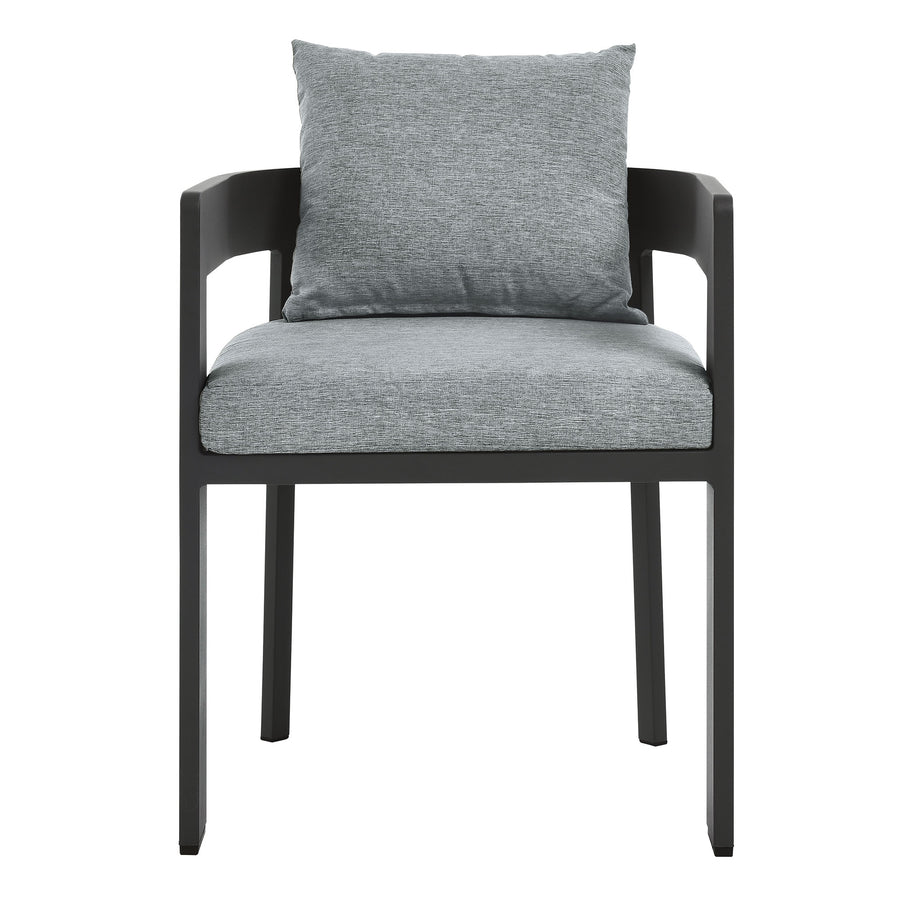 Aspen Outdoor Patio Aluminum Dining Chair in Gray Gray