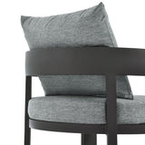 Aspen Outdoor Patio Aluminum Dining Chair in Gray Gray