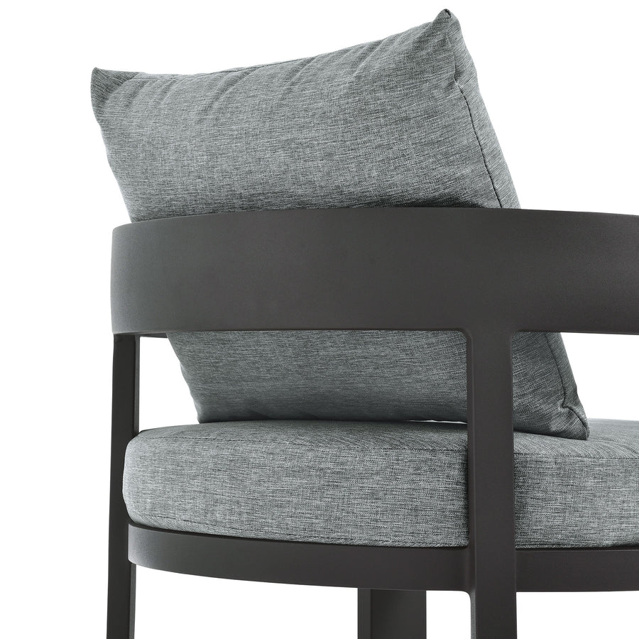 Aspen Outdoor Patio Aluminum Dining Chair in Gray Gray