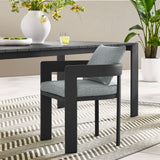 Aspen Outdoor Patio Aluminum Dining Chair in Gray Gray