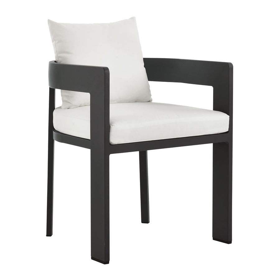 Aspen Outdoor Patio Aluminum Dining Chair in Gray White