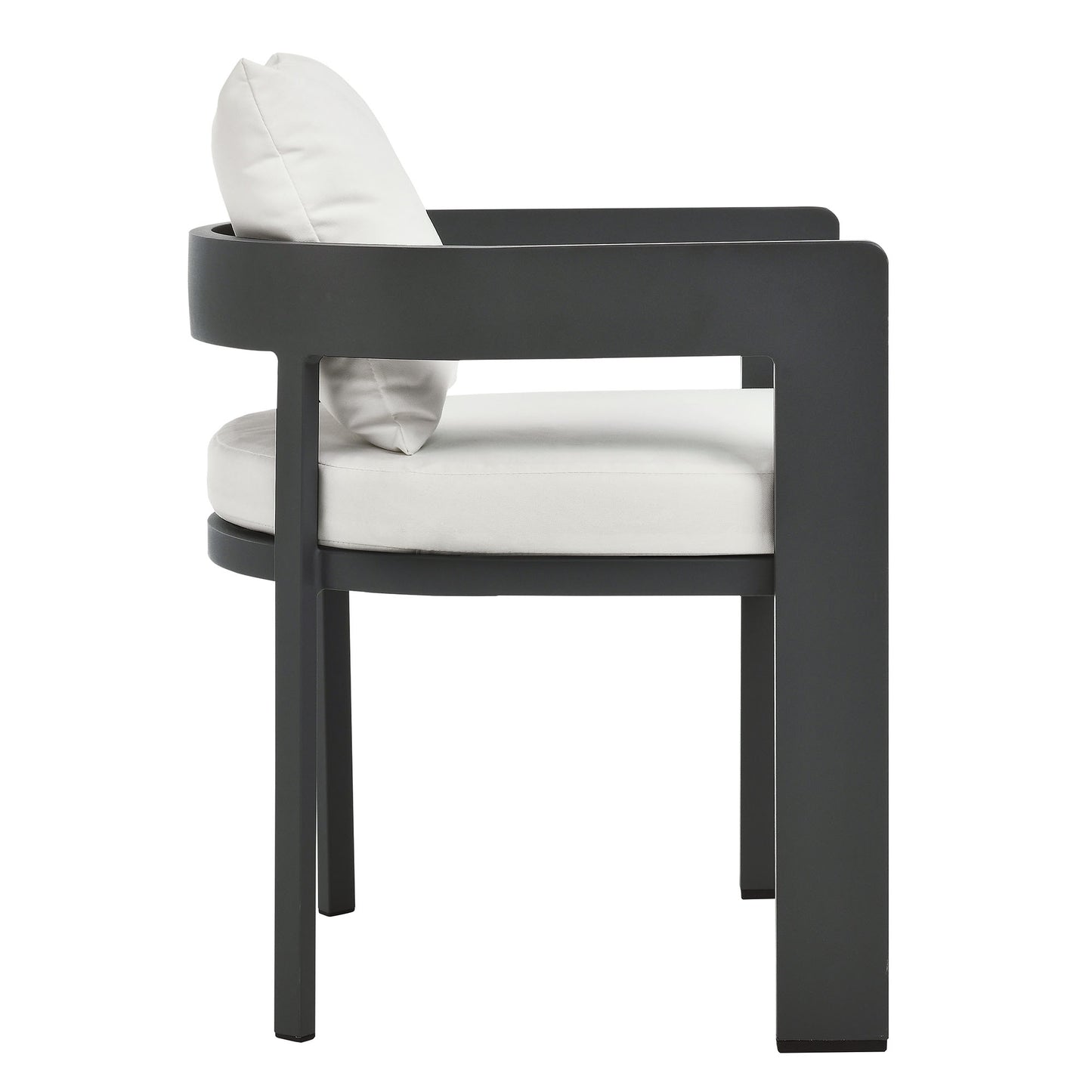 Aspen 5-Piece Outdoor Patio Aluminum Dining Set in Gray White