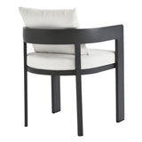 Aspen Outdoor Patio Aluminum Dining Chair in Gray White