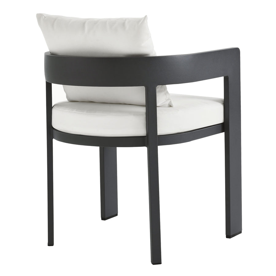Aspen Outdoor Patio Aluminum Dining Chair in Gray White