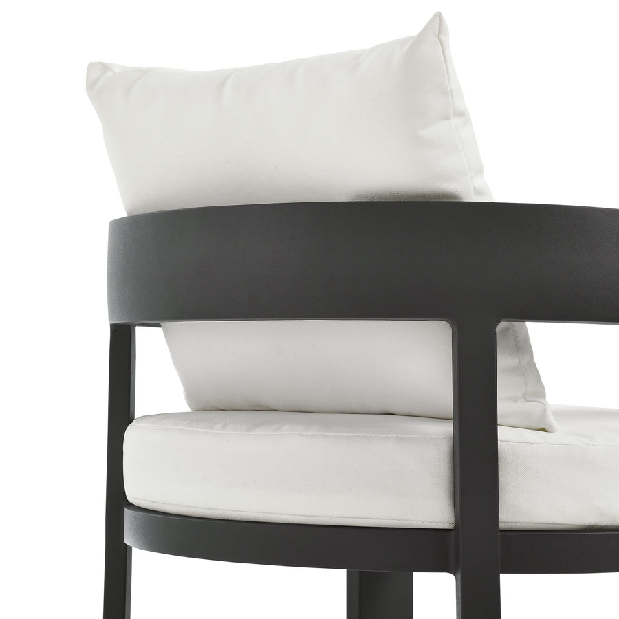 Aspen Outdoor Patio Aluminum Dining Chair in Gray White