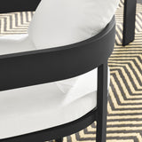 Aspen Outdoor Patio Aluminum Dining Chair in Gray White