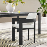 Aspen Outdoor Patio Aluminum Dining Chair in Gray White