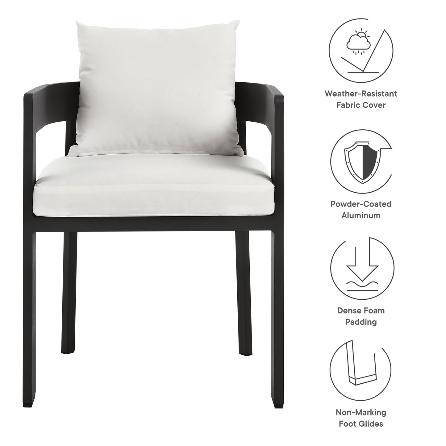 Tahoe Outdoor Patio Aluminum Dining Chair by Furniture For America