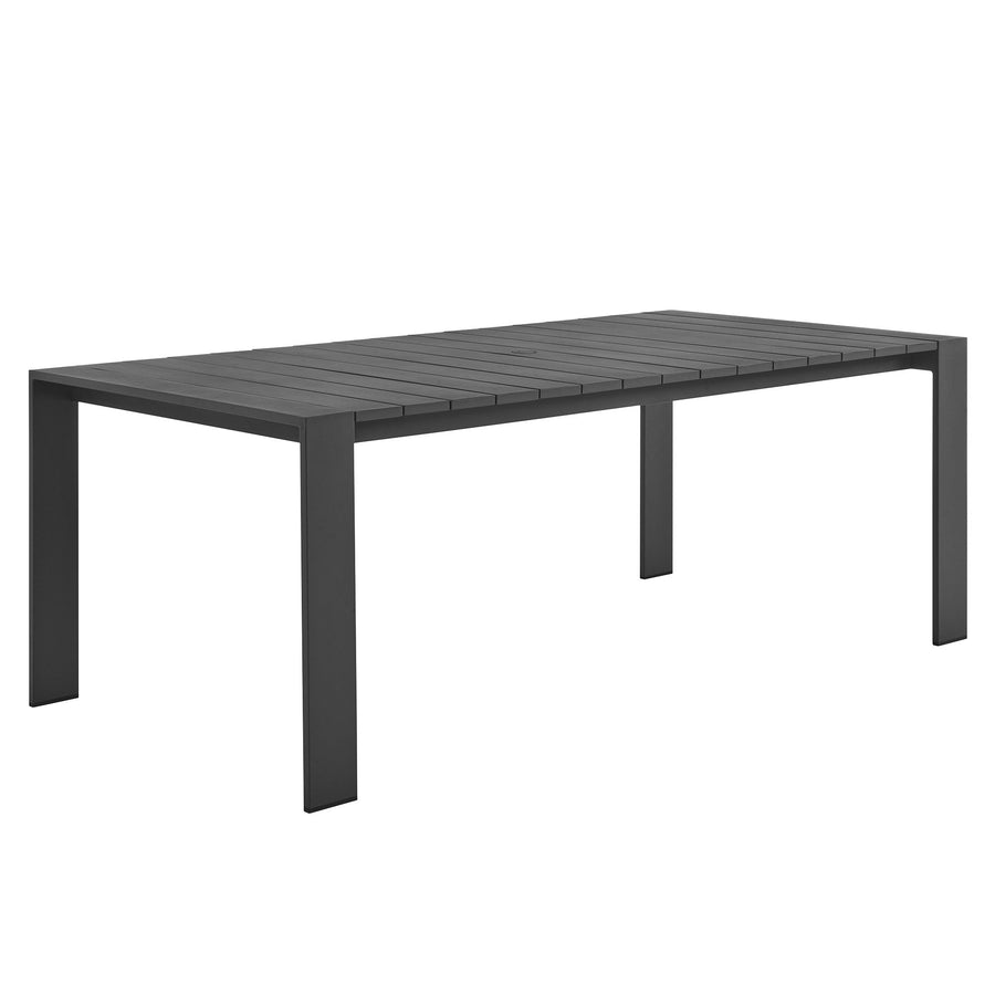 Aspen Rectangular Outdoor Patio Aluminum Dining Table in Gray