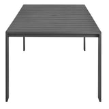 Aspen Rectangular Outdoor Patio Aluminum Dining Table in Gray