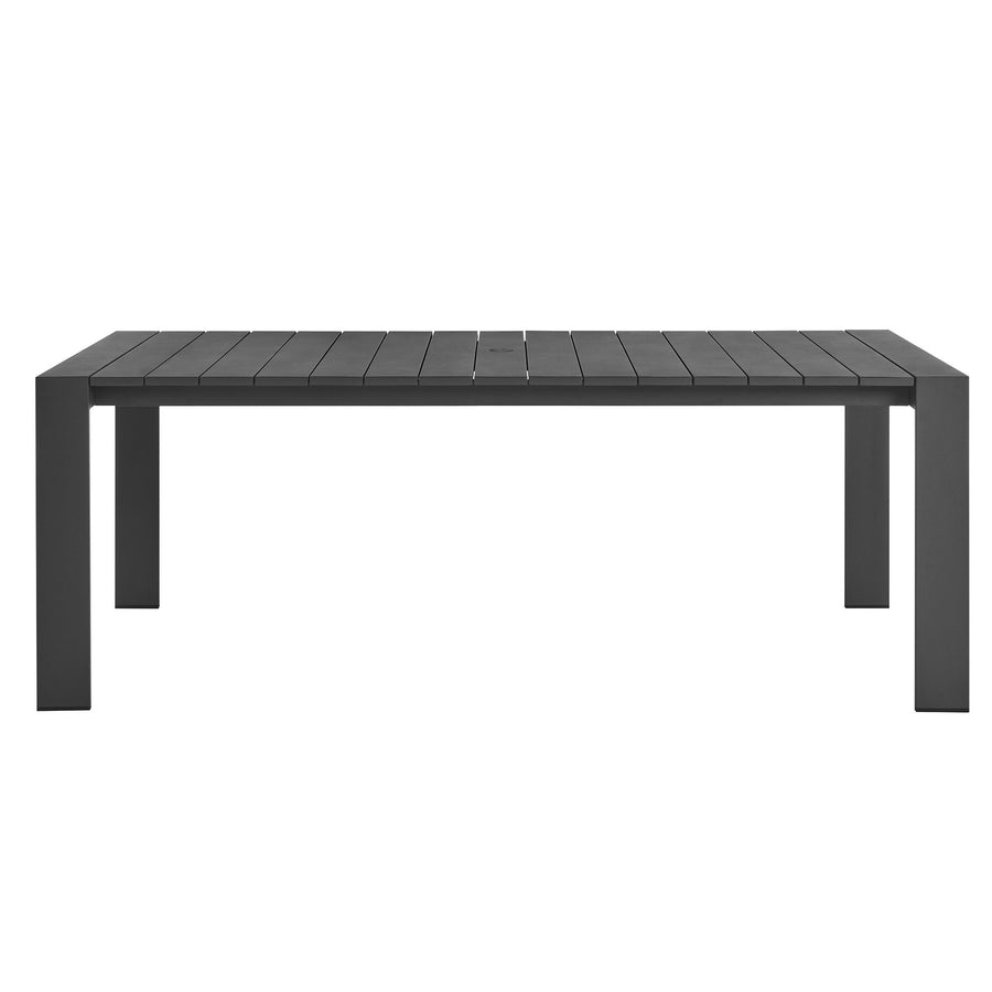 Aspen Rectangular Outdoor Patio Aluminum Dining Table in Gray