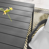 Aspen Rectangular Outdoor Patio Aluminum Dining Table in Gray