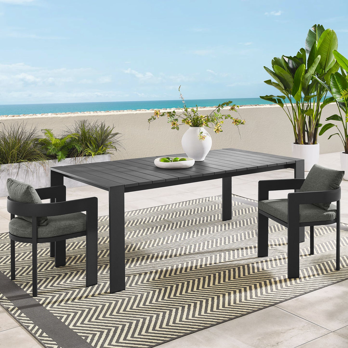 Tahoe Rectangular Outdoor Patio Aluminum Dining Table by Furniture For America