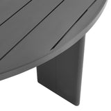 Aspen Round Outdoor Patio Aluminum Dining Table in Gray