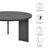 Aspen Round Outdoor Patio Aluminum Dining Table in Gray