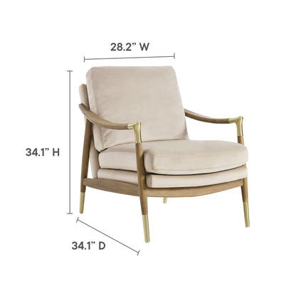 Langford Performance Velvet Accent Armchair by Furniture For America
